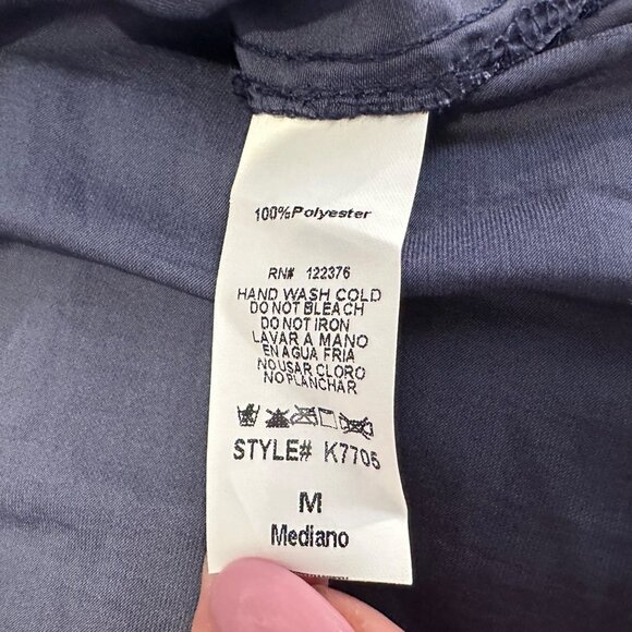 Mustard Seed Strappy‎ Surplice Navy Blouse - Picture 3 of 5